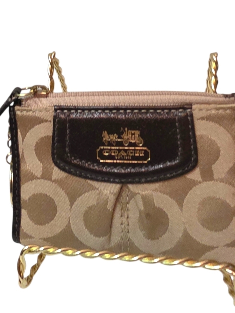 Coach Carriage Collection Cardholder Signature C Coin Purse Khaki Brown - Picture 11 of 11